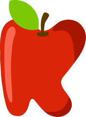 Apple Letter Alphabet Vector Element