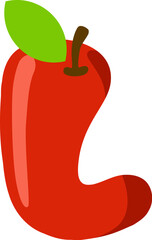 Apple Letter Alphabet Vector Element
