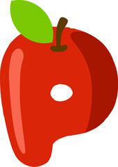 Apple Letter Alphabet Vector Element