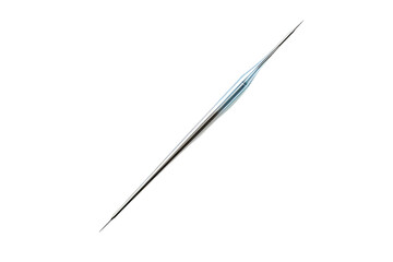 A Sleek, Silver Needle Poised for Precision on a Clear PNG or White Background.