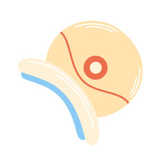 Professional teeth whitening kit. Led lamp with mouthpiece for beauty of smile. Dental equipment for oral hygiene. Stomatology, dentistry tool. Flat isolated vector illustration on white background