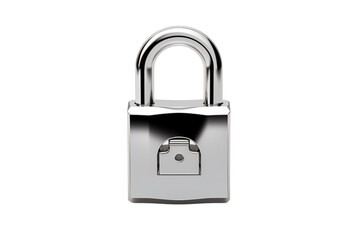 A Gleaming Steel Lock Against A Pristine White Background on a Clear PNG or White Background.