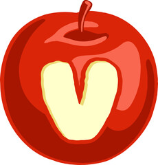 Red Apple Letter Alphabet Vector Element