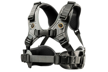 The Grey and Black Camera Harness for Capturing Adventures on a Clear PNG or White Background.