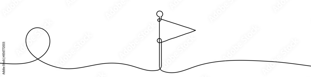 Aufkleber continuous editable line drawing of flag. one line drawing of flag icon. vector illustration. flag i