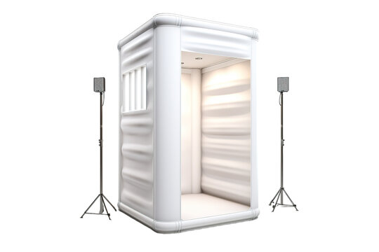 Portable Inflatable Photo Booth Studio With Studio Lights for Professional Photography on a Clear PNG or White Background.
