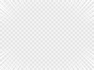 シンプルな白い集中線の上下太線フレーム背景