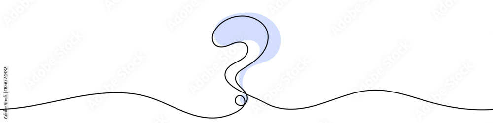 Poster continuous editable drawing of question mark. one line drawing background. vector illustration. ques