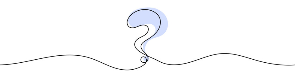 Continuous editable drawing of question mark. One line drawing background. Vector illustration. Question mark in one line style.