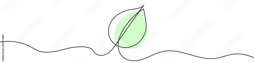 Poster continuous editable line drawing of leaf icon. one line drawn leaf. vector illustration. leaf icon i
