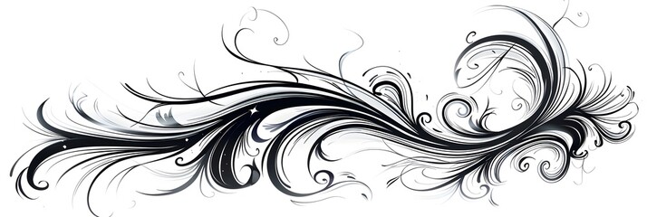 Fototapeta premium Elegant Swirly Cursive Lettering Line Art Doodle on White Background