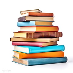 stack of books isolated