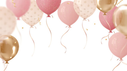 Pink balloon 3d frame png, birthday graphic, transparent background © Rawpixel.com