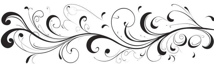 Fototapeta premium Elegant Black Swirl Clipart for Minimalist Graphic Design