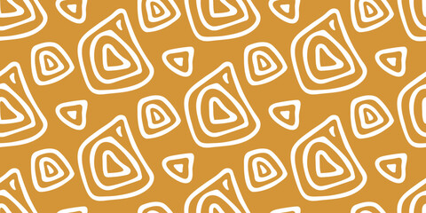 Abstract geometrical seamless pattern. Freehand textured. Various shapes background. Modern color vector For wallpaper, wrapping paper, textile, print. Trendy geometric shapes print. Organic shapes.