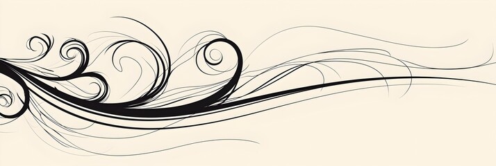 Fototapeta premium Elegant Doodle with Gentle Swirling Cursive Lines for Designs