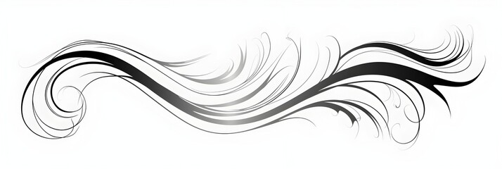 Fototapeta premium Elegant Monochrome Cursive Doodle with Gentle Swirls