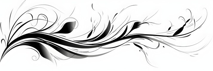 Fototapeta premium Elegant Doodle of a Graceful Cursive Line with Gentle Flowing Swirls