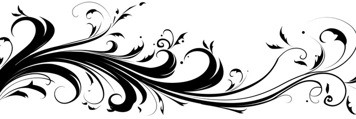 Fototapeta premium Elegant Cursive Doodle Line with Gentle Swirls Abstract