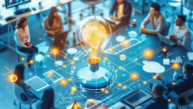 Emphasize the importance of continuous improvement with images of employees participating in training and development programs to enhance their skills and expertise.