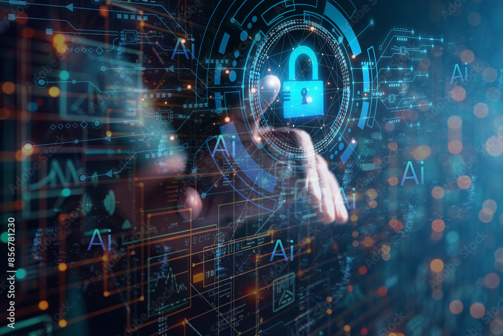 Poster high technology security protection concept. two-step verification, login, encrypted account identit