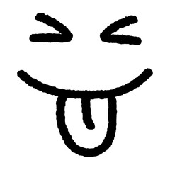 Playful face png sticker, emoticon doodle, transparent background