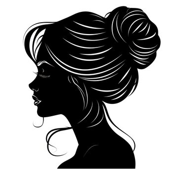 recommend clip art: Woman long hair icon for beauty salon