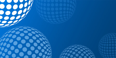 White and Blue Big Spotted, Textured 3D Globes, Balls with Round Lit Surfaces, Geometric Pattern, Futuristic Minimalist Multi Purpose Blue Wide Scale Background Design, Vector Illustration Template