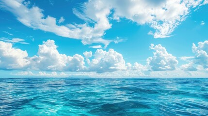 Fototapeta premium Sunny summer day with blue sky over tropical sea