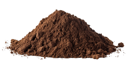 Pile of cocoa powder isolated on white background, perfect for culinary, baking, and food photography projects.