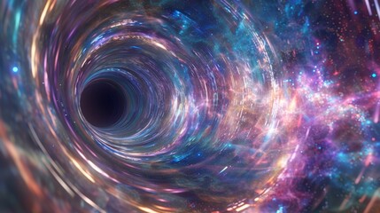 Obraz premium A close-up view of a swirling galaxy, revealing the mesmerizing colors and vibrant energy of the universe