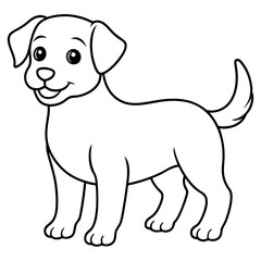 cute dog line art vector illustration