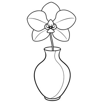 recommend clip art: flower vase line art vector illustration