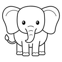 elephant line art vector illustration