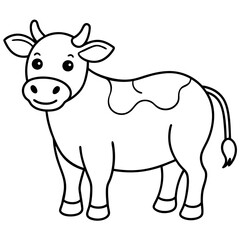 Cute Cow Doodle Line Art v ector