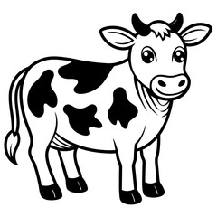 Cute Cow Doodle Line Art v ector