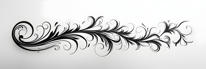 Elegant Cursive Doodle with Swirling Graphics on White Background