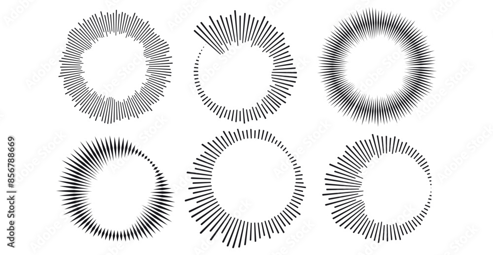 Poster abstract circular equalizer. sound waves. radial radio and voice volume symbol.vector illustrations 