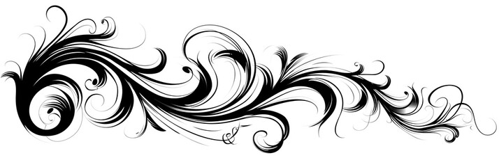 Fototapeta premium Elegant Cursive Letter Doodle with Swirling Patterns on White Background