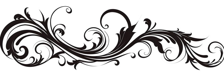 Fototapeta premium Minimalist Black Cursive Calligraphy Doodle with Swirls on White Background
