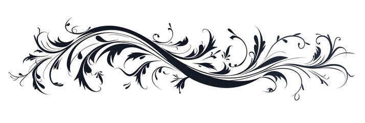 Fototapeta premium Elegant Cursive Letter Doodle with Swirling Embellishments on White Background
