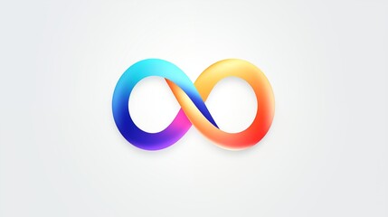 Colorful Gradient Infinity Symbol on Light Background