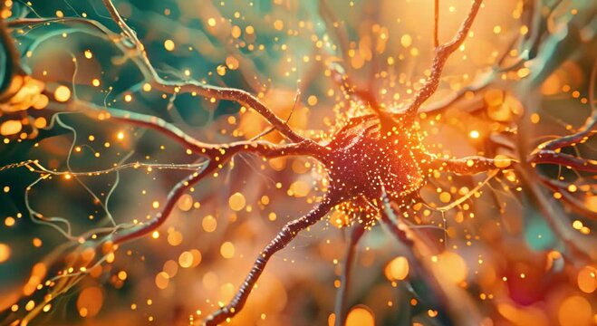 Closeup view of the human nervous system