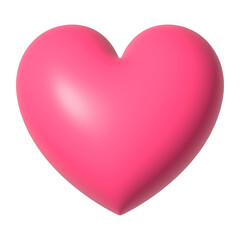 Png pink 3D heart illustration, transparent background