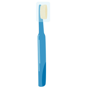 recommend clip art: Toothbrush with plastic case on bristles. Tooth brush for cleaning mouth. Dental health care, water treatments. Oral hygiene tools accessory. Flat isolated vector illustration on white background