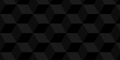 Obraz premium Dark black cube geometric block cube structure. Background of cube geometric pattern grid backdrop cubic wallpaper and wall background.