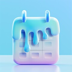 Illustration of cute calender icon in 3d style. Generative ai.