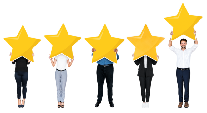 Business star rating png sticker, transparent background