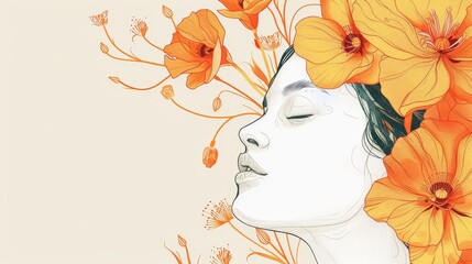 Flowers, beauty cards, backgrounds, square banners, frames, gold prints in Japanese style, and woman faces are all included in this set. The package contains cosmetics and care products.