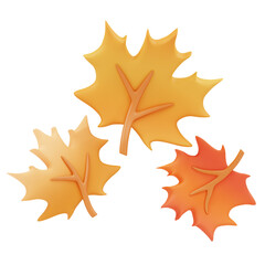 maple leaves 3D illustration